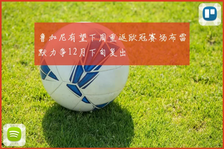 鲁加尼有望下周重返欧冠赛场布雷默力争12月下旬复出