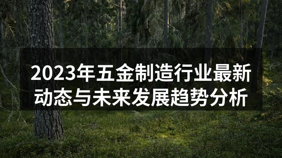 2023年五金制造行业最新动态与未来发展趋势分析